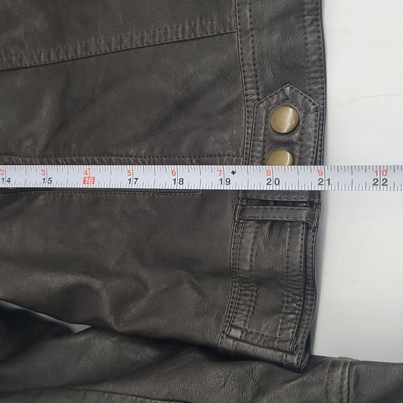 Blank Noir Vegan Leather Moto Jacket Extra Large XL Dark Green - Picture 11 of 16